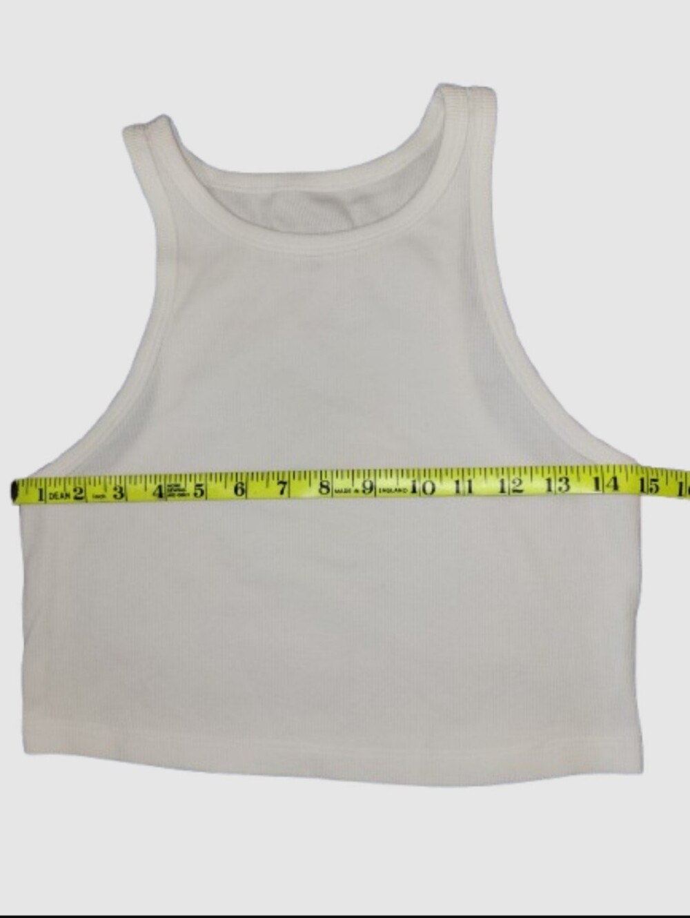 Set of 2 Wild Fable Rib Knit Cropped Racerback Tank Tops White and Salmon Large - Picture 9 of 14